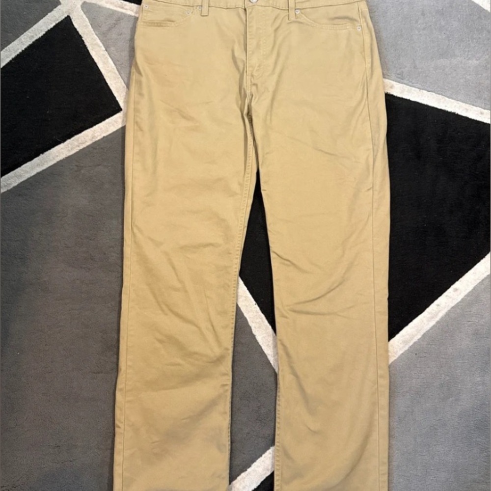 Men's Khaki Straight-Leg Pants
